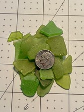 GR 2208 Genuine Surf-Tumbled Sea Glass   Frosted Green Ideal for Crafting 