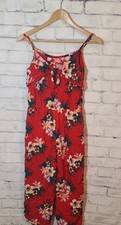 Abercrombie Kids Red Floral Jumper Romper Jumpsuit 15/16