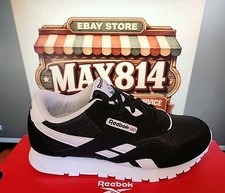 Reebok Classic CL Nylon Junior Kids US 2 Black White Athletic Shoe New in Box