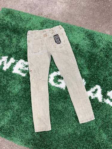 Ksubi Chitch Denim Jeans Earth Green Brown Denim mit Flagge 34