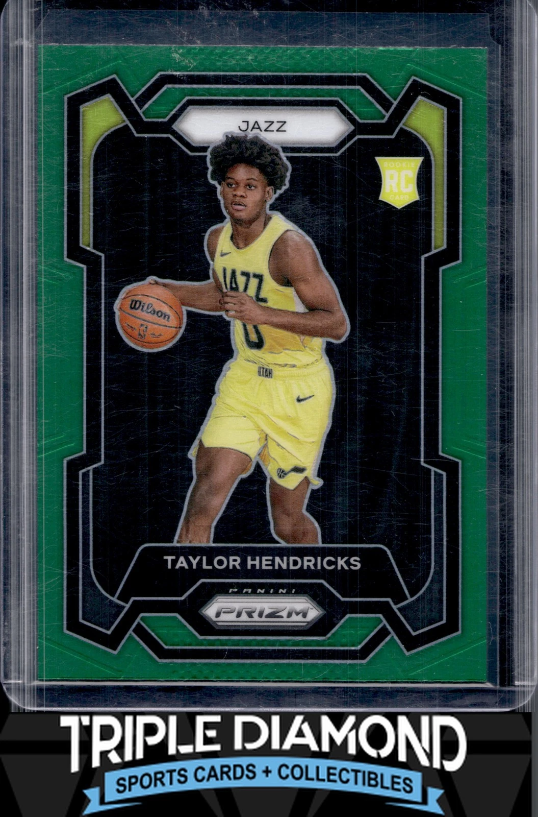2023-24 Panini Prizm #161 Taylor Hendricks Rookie Green Prizm M844