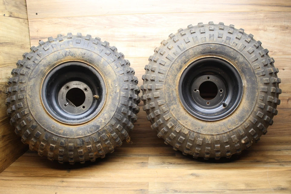 88-06 Yamaha Blaster YFS200 YFS 200 Rear Back Wheel Rim Set 8x8 w Tires 22x11-8 - Image 2 of 4