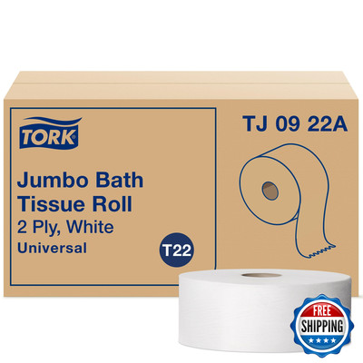 Tork Jumbo Toilet Paper Roll White T22 Universal 2-Ply 12 X 1000 Tj0922A