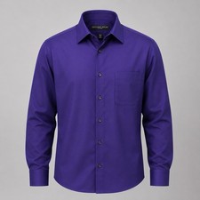 Geoffrey Beene Fitted Dress Shirt Purple Wrinkle Free 16 32/33