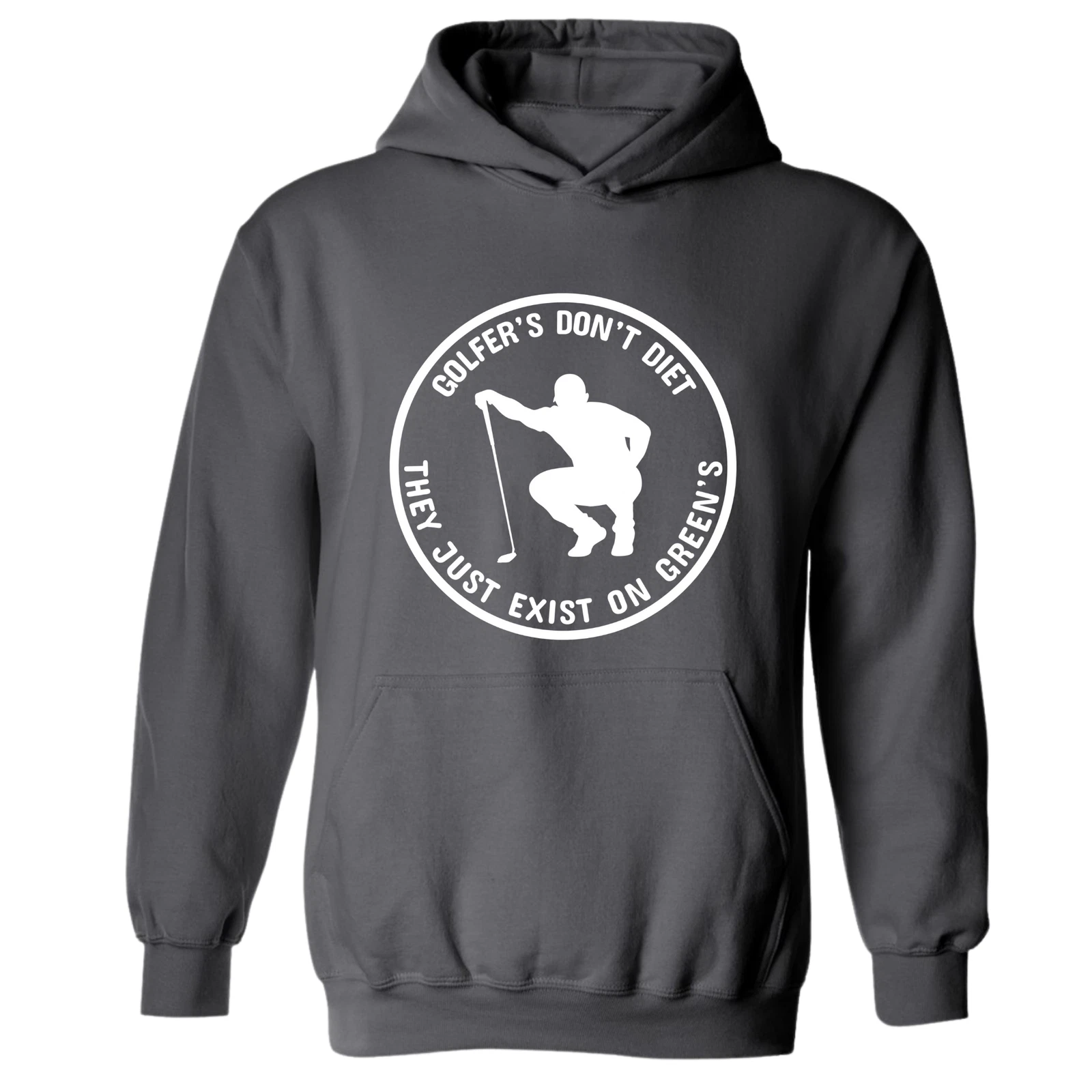 Golf Hoodie Golfers Don't Diet On Greens Funny Man Golfer Kneeling Sweatshirt