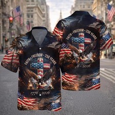 America 250th Anniversary Hawaiian Shirt, 250...