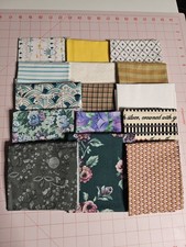 Lot of 15 Pre Cut Assorted Cotton Fat Quarters 18" X22" Each a9