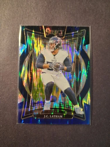 2024 Panini Select - Concourse J.C. Latham #11 Black &amp; Blue Shock Prizm (RC)