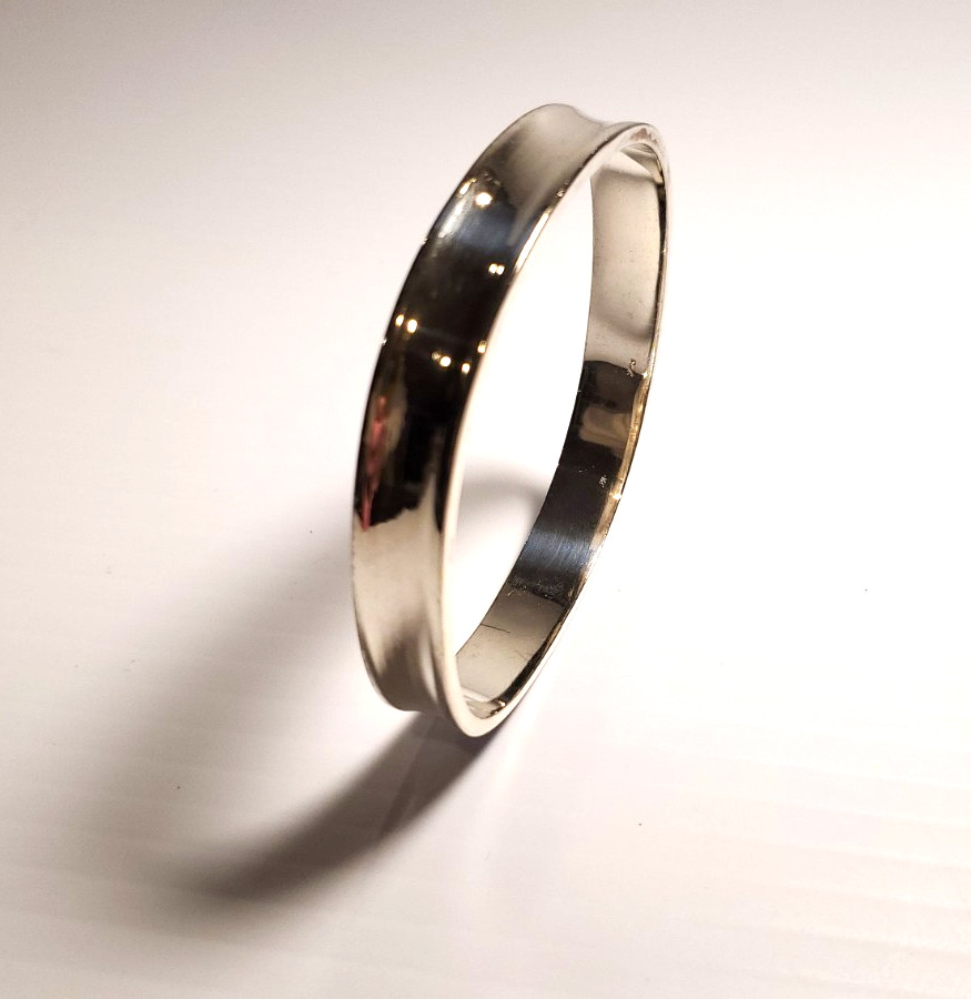 Solid Sterling Silver 925 Rounded Square Ribbed B… - image 7