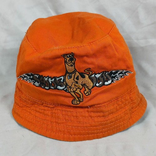 Unisex Kids 2002 Scooby Doo Reversible Bucket Hat Orange/Camo Embroidered Scooby - Picture 2 of 6