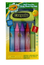 Crayola Body Wash Pen Set 5 Fruity Scents Body Wash Pens With Sponge.