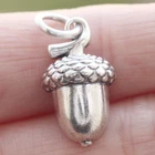 Acorn Pendant Charm In 925 Sterling Silver Oak Nut Wildlife Food Unique Retro