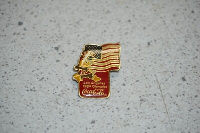 Los Angeles 1984 Coca-Cola Sam The Eagle Olympic Pin USA American Flag