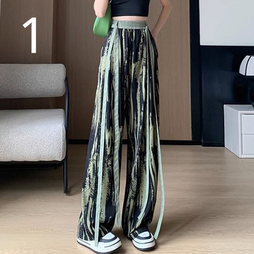 Women Tie Dye Trousers Straight Wide Leg Long Pants Casual Printed Trouser Loose - Bild 13 von 15