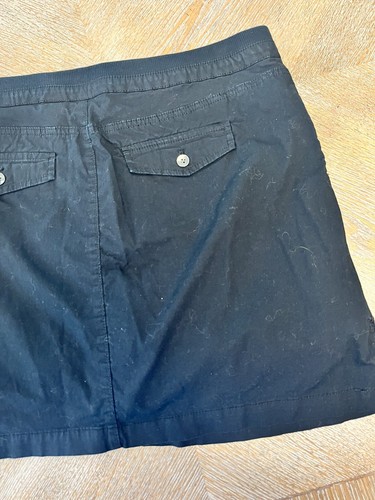 Croft & Barrow Black Skort Sz 14 Stretch Elastic Waist 36” Length 18” Pockets - Picture 6 of 6