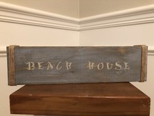 Coastal Cottage Beach Design Distressed "Beach House" Wood Block/Sign/Plaque