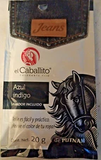 SOBRE COLORANTE/PINTURA PARA ROPA EL CABALLITO COLOR AZUL INDIGO