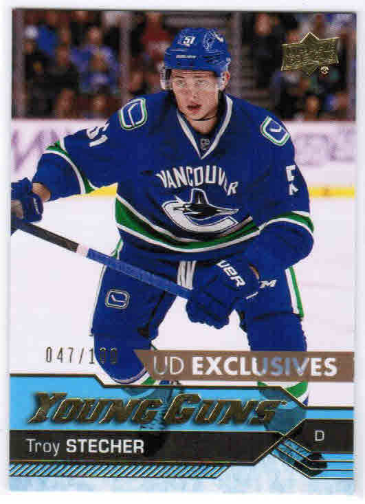 16/17 UD SERIES 2 TROY STECHER 475 YOUNG GUNS RC EXCLUSIVES 100 VANCOUVER CANUCK