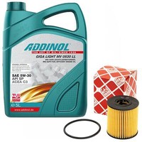 MotoröL Set 5W-30 Addinol 5 Liter + ÖLfilter 32103 FüR Mini Paceman Cooper S