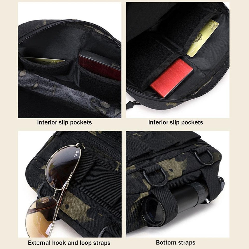 Men's Chest Rig Vest Outdoor Harness Bag Hiking Pouch Crossbody