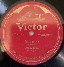 Evan Williams – 78 rpm Victor 74160: COWLES Forgotten; E cond