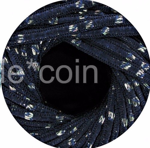 Nylon Blend Ladder Ribbon Yarn Dark Blue W Silver Accent 92 Yds Bejewel Nylon Blend Ladder Ribbon Yarn Dark Blue W Silver Accent 92 Yds Bejewel