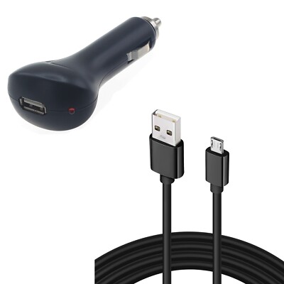 USB Car Charger Cable MicroUSB Power Adapter Cord DC Socket for SmartPhones