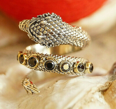 925 ECHT SILBER *** Drache Herren Ring Siegelring Massiv Geschwärzt Gr