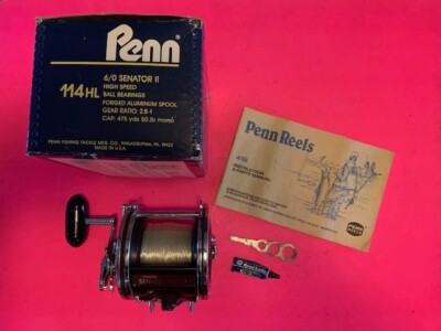 VINTAGE PENN SPECIAL SENATOR 114HL 6/0 FISHING REEL WITH ORIGINAL