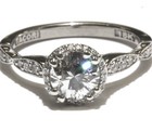 GIA Tacori 18k white gold 1.18ct round diamond halo engagement band ring Natural — photo 2