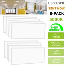 4x2FT LED Panel Light Fixture 75W 5000k Drop Ceiling Flat LED Troffer Light 8pcs