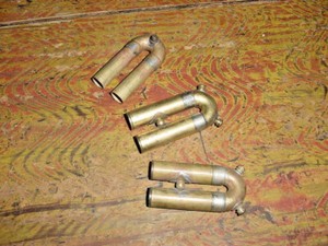THREE EARLY VINTAGE TRUMPET TUNING SLIDE S 