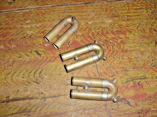 THREE EARLY VINTAGE TRUMPET TUNING SLIDE S 