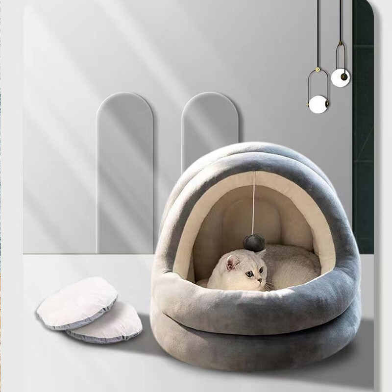 Soft Fleece Cat Small Dog Cat Igloo Bed Pet Cave Puppy Winter Warm
