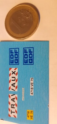 Décalcomanies EDF GDF Pour Modèle Peugeot 1/43 - Occasion Pour Collection Miniature