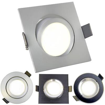 10x LED Einbaustrahler Set GU10 12 Volt 5-7W rund eckig schwenkbar Einbauspot