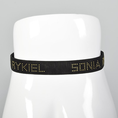 Small 1990s Sonia Rykiel Studded Leather Belt Black Suede  display picture 2