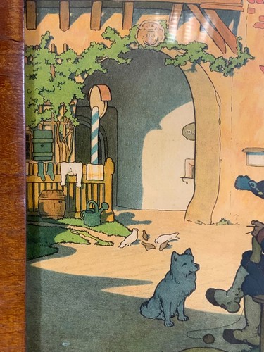 ANTIKER KUNST DRUCK GERAHMT HINTER GLAS DIE WACHE ABMESSUNGEN 37x49cm - Bild 6 von 11