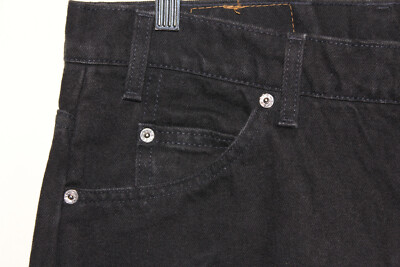 Levis 505 Jeans Relaxed Fit Tapered Black Orange Tab Made USA Men