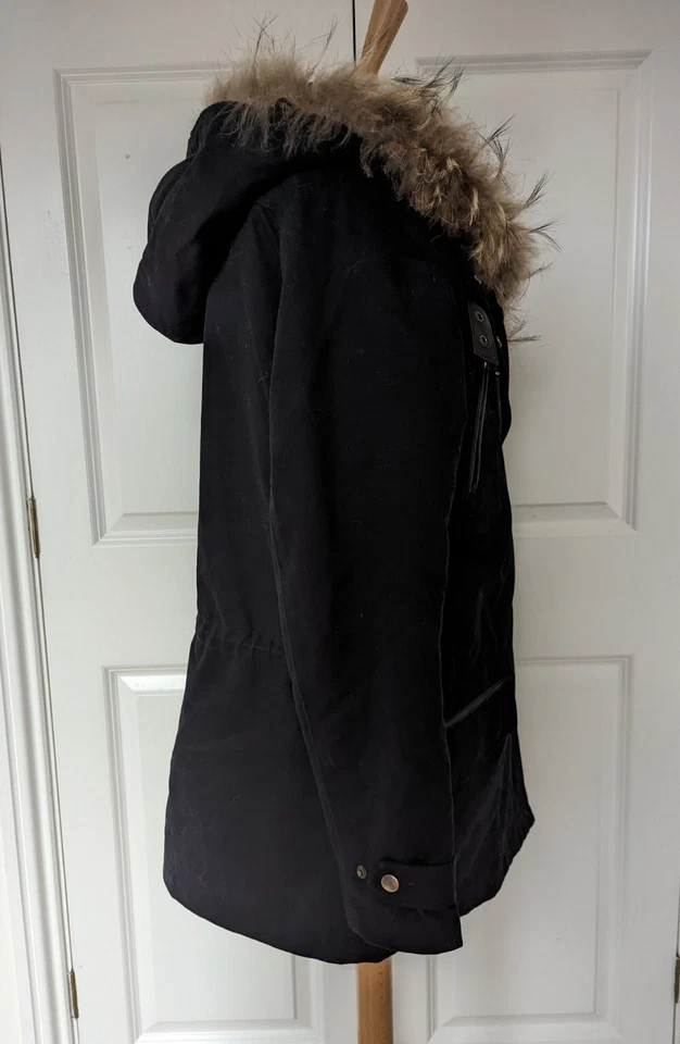 MAJE ТЕМНО-МЕХ ОТДЕЛКИ ПАРКА BORG ФЛИС С ПОДКЛАДКОЙ ТЕПЛЫЙ ПАЛЬТО РАЗМЕР 8 - Изображение 2 из 4