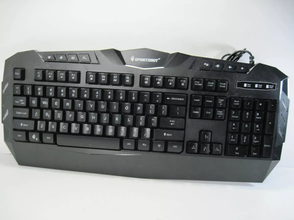 SportsBot Gaming Keyboard SS301 Black USB with Blue LED Backlit