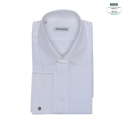 690$ ITALIAN LUXURY GERLIN Shirt Point White Cotton 1AP ZILLI