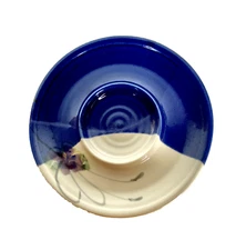 Blue & White Ken Follette Studio Art Pottery Serving Tray/Platter 10-3/4" Wide