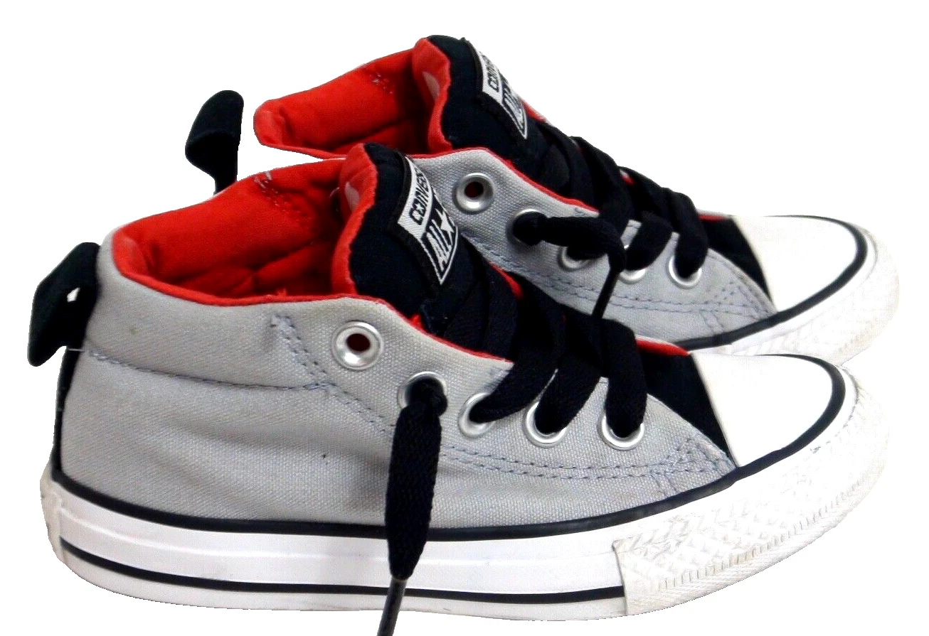 Sneakers alte Converse All Star bambino taglia 12 grigio e rosso in tela