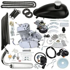 SILVER 80cc 2-Stroke Petrol Gas Engine Motor Kit for Motorized Bike Push Bicycle