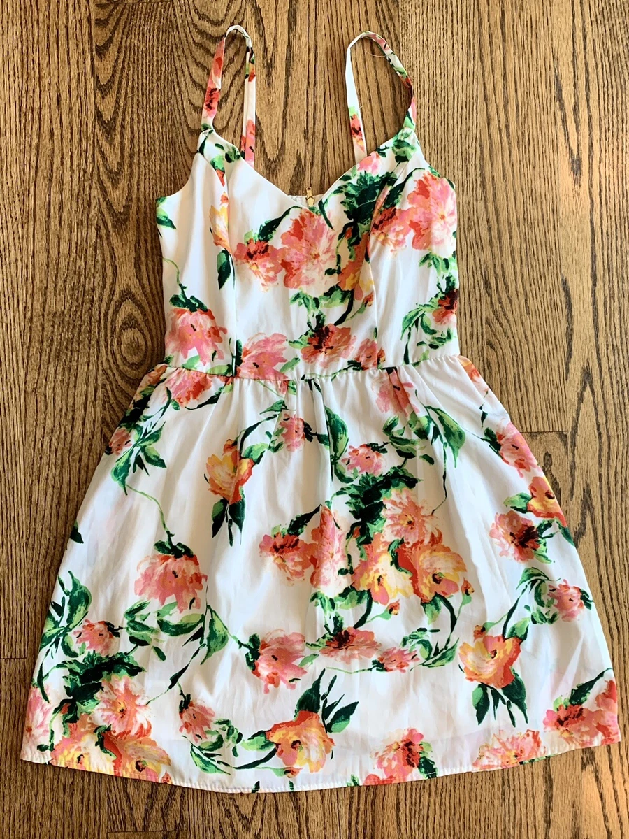 Charlotte Russe floral dress white pink green sleeveless spring