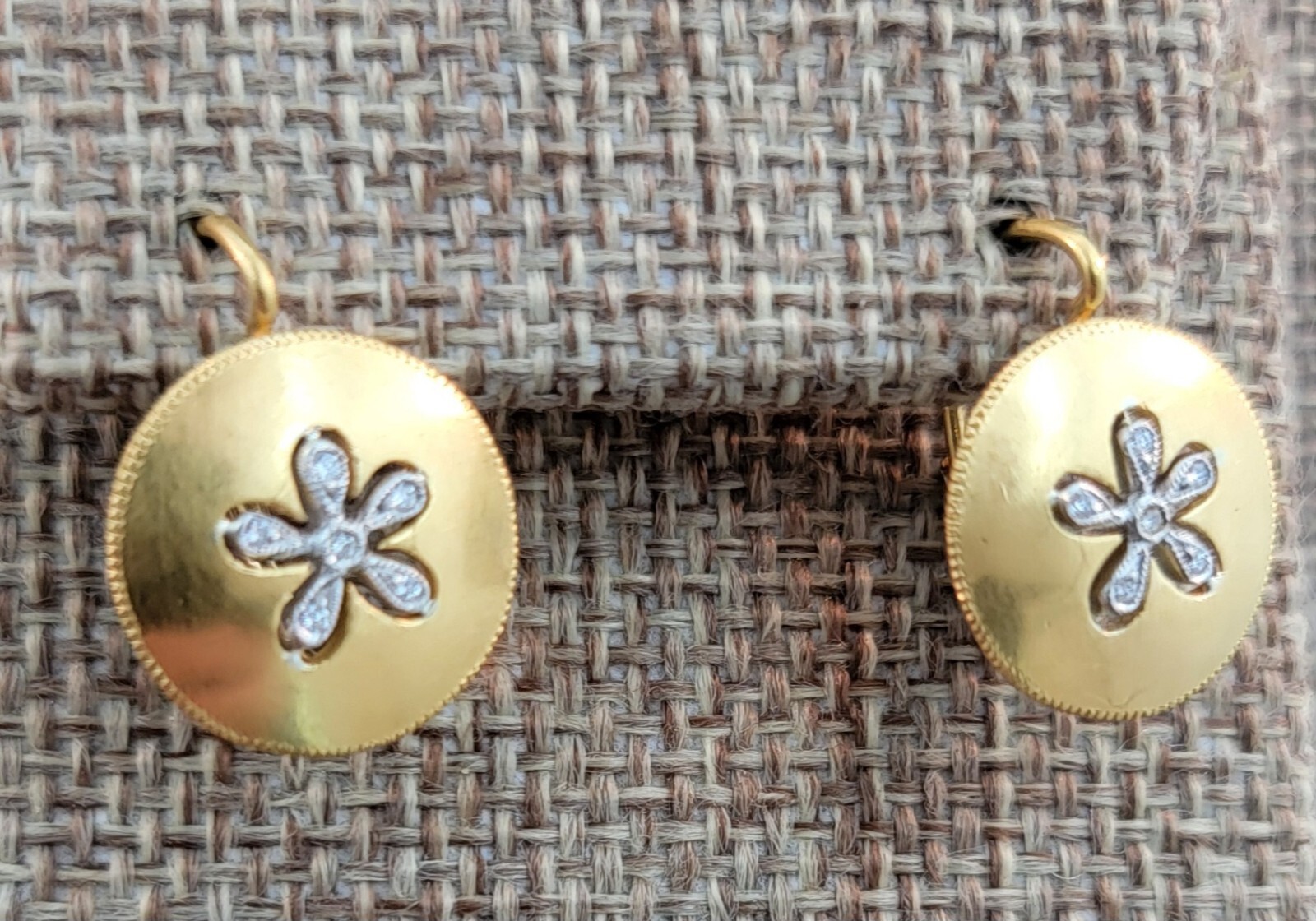 Cathy Waterman 22k Gold  Platinum Diamond Sand Do… - image 3