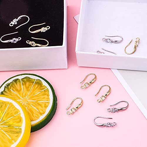 12pcs Rhinestone Earring Hooks Brass French Ear Wires Hooks Hypo Silver,gold - Bild 5 von 6