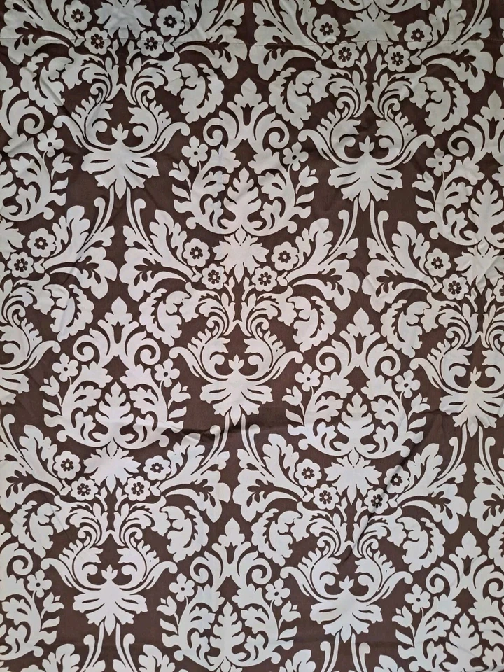 Paneles Cortina Waverly Cortina Floral Pergamino Medallón Marrón y Azul Claro 4 Paneles Foto 2 de 4