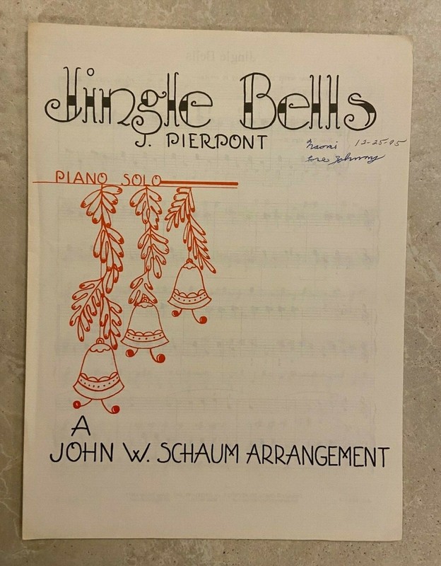 "Jingle Bells" by J. Pierpont, John W. Shaum Arr., Piano Sheet Music 1946